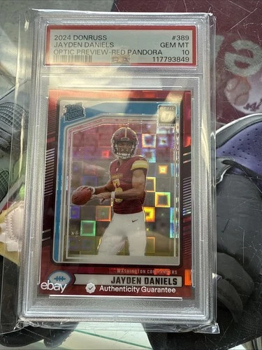 2024 Panini Donruss Jayden Daniels Optic Preview Red Pandora Prizm RC PSA 10