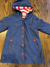 Hatley Size 8 Rain Coat Girls Lined NWOT Navy Blue With Red Saks NEW