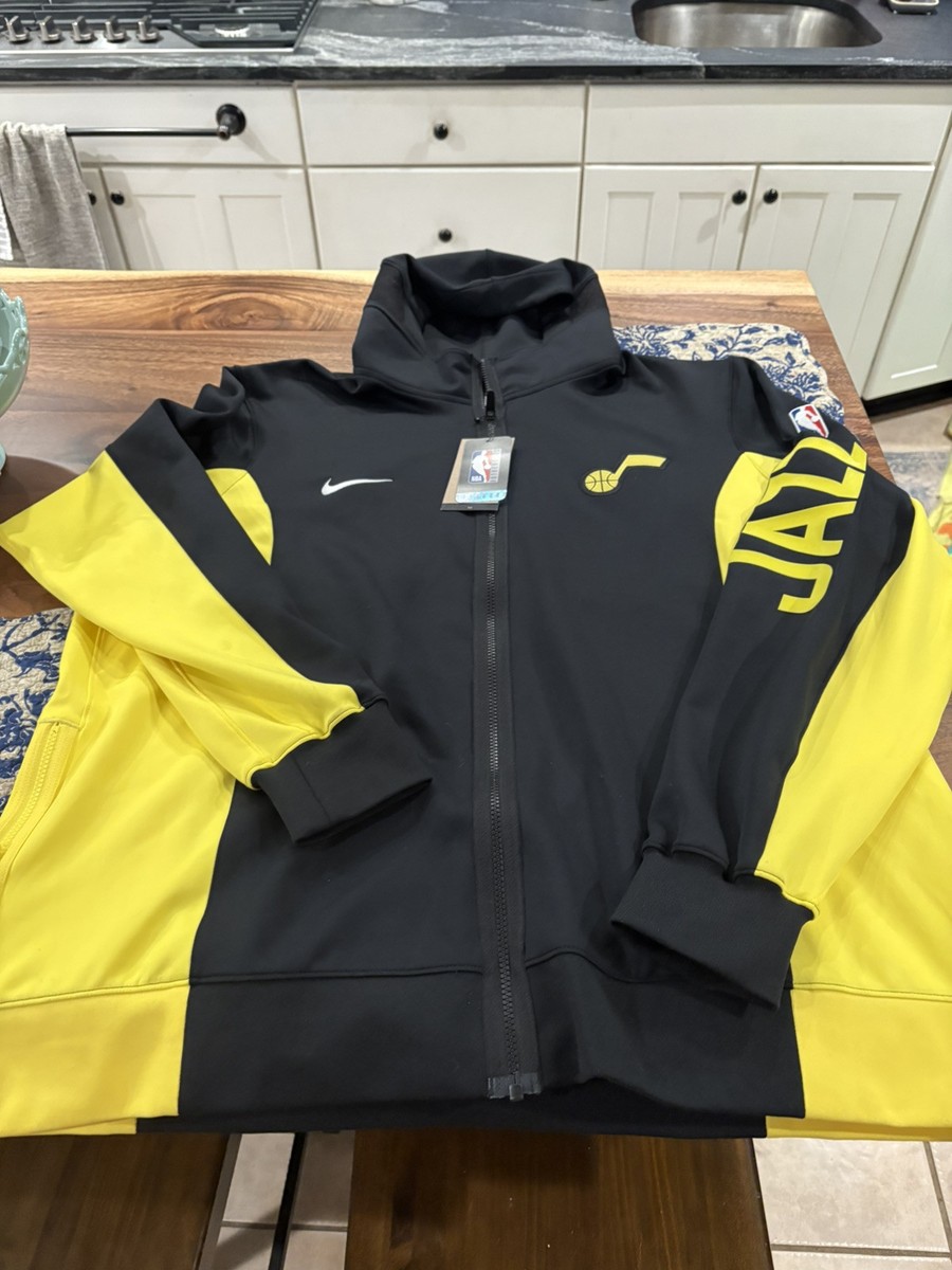 RARE MENS NIKE SHOWTIME UTAH JAZZ HOODIE YELLOW/BLACK XXL NWT $140