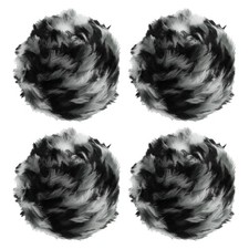 35yds Faux Fur Yarn, 4 Skeins 50g 0.6"OD Fuzzy Yarn Fluffy Yarn, Zebra Color