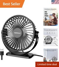 Whisper-Quiet Mini Fan - 5.1 Inch USB Desk Fan with Strong Airflow for Any Room