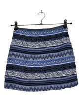 ZARA WOMAN Gonna lavorata a maglia Donna Gonna Taglia IT 38 blu-lilla-bianco