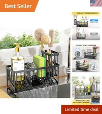 Sink Caddy Sponge Holder for Kitchen with Brush Holder and Stainless Steel Se...