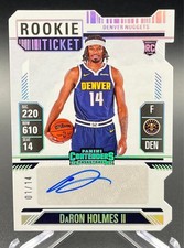 2024-25 Panini Silhouette DaRon Holmes /14 Rookie Season Ticket Stub Auto RC