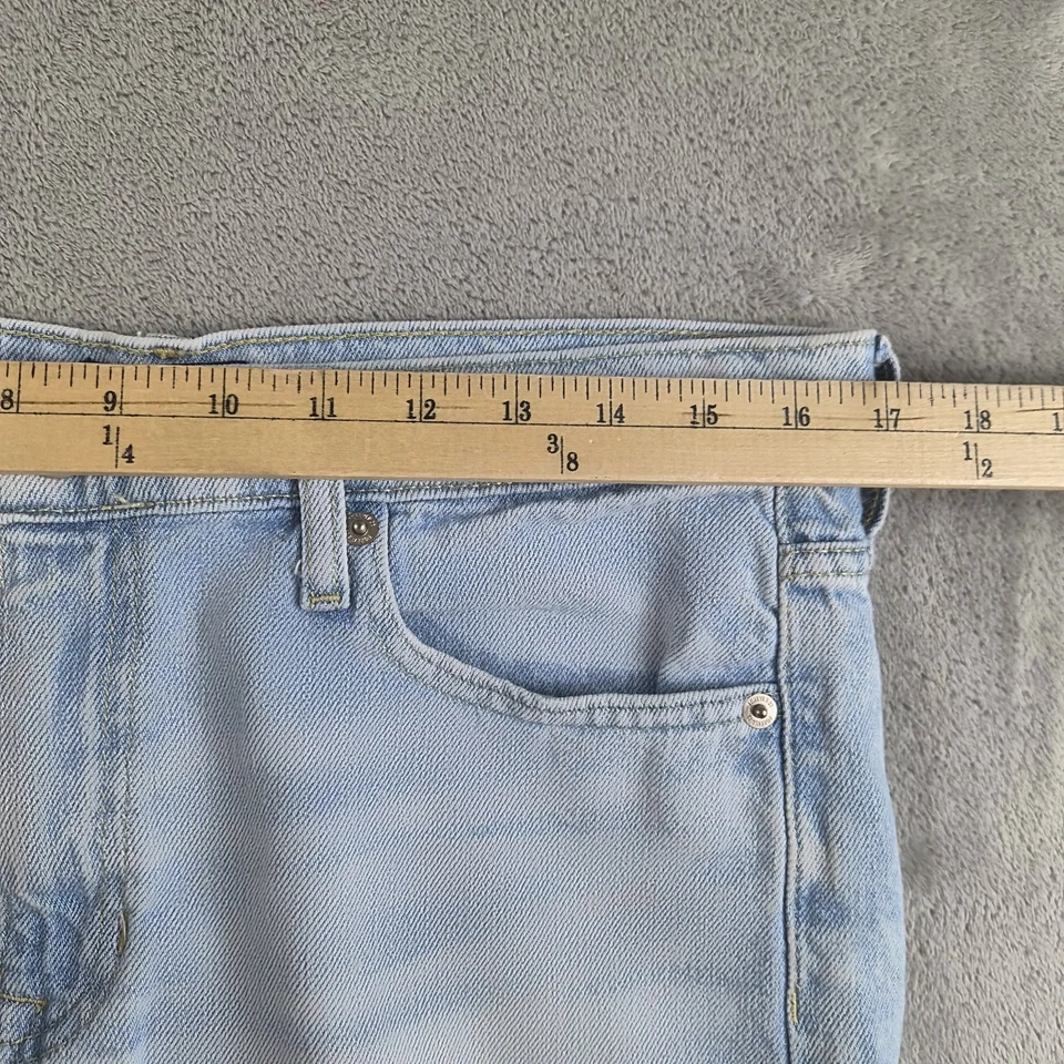 Forever 21 Jeans Womens 32 Two Tone Blue Denim Patchwork Straight Distress Y2K - Image 3 of 4