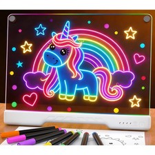 LED Drawing Board for Kids, 16" Rechargeable Light Up Writing Pad with 7 Colo...