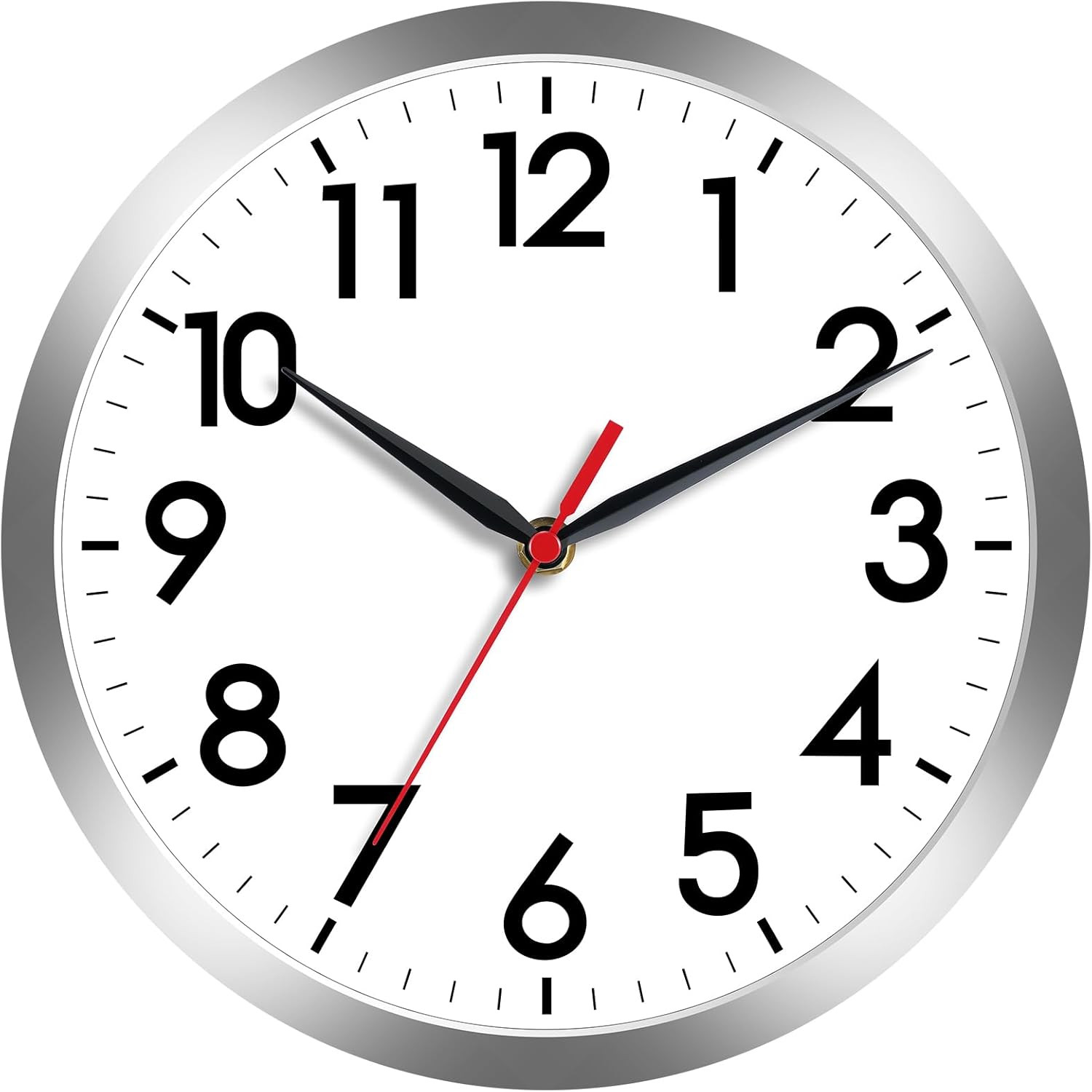 Battery Operated 8 Inch, Silent Non-ticking