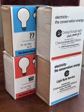 Vintage - ComEd - A19/Medium Base - Snowy White - 75 & 100 - 8 Light Bulbs