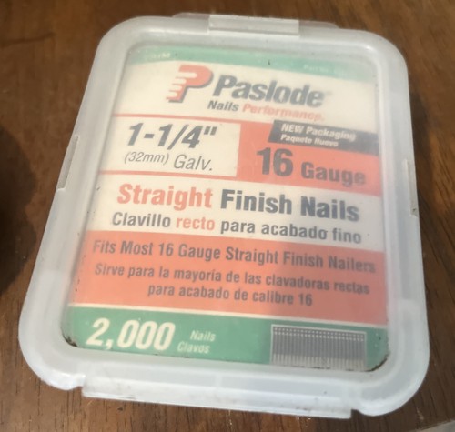 Paslode, straight Finishing Nail, Galvanized, 16 Gauge, 1-1/4 inch