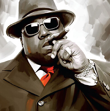 NOTORIOUS BIG Biggie Smalls Rare new signed print poster CANVAS POP ART PAINTING - Picture 1 of 4