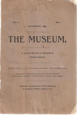 THE MUSEUM a Journal Dedicated to Research in Natural Science November 1895