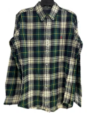 Men’s Ralph Lauren Polo Classic Fit Button Down Shirt Green Navy (XL)