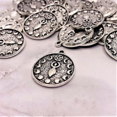 1, 4, 20 or 50 BULK pcs Silver Goddess Pendant with Moon -US Seller-AS1482 