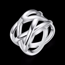 stylischer Design Ring  925 Sterling Silber plattiert massiv elegant edel cool