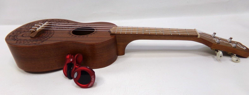 Luna Tattoo Soprano Ukulele Mahogany with Snark Super Tight ST-2 Tuner - Picture 20 of 23