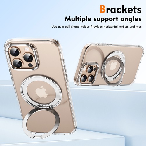 Custodia trasparente antiurto per iPhone 16 Pro Max 15 14 13 supporto anello Mag Safe Cover - Foto 75 di 82
