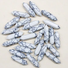 50pcs Artificial White Turquoise Stone Healing Hexagonal Column Reiki Home Decor