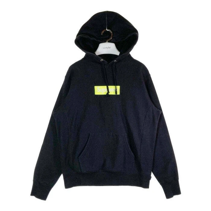 Sweat shirt à capuche logo boîte Supreme 17AW tailles noires d'occasion