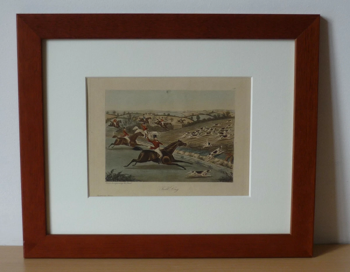 Gravure de chasse anglaise XXe scène de chasse à courre - Gravures