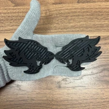 Coyote Wolf Badges Emblem Premium Matte, 2 Badges ,Fender Angry Agressive Black