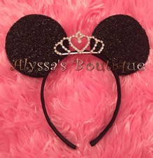 NEW Minnie Mouse Ears Headband Princess Rhinestone Tiara Bridal Shower Birthday