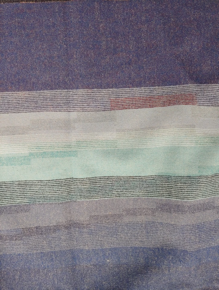 Pendleton Denim Blue Cranberry Stripe Wool Fabric Remnant 60" x 88" 2.5 yards - Image 3 of 3