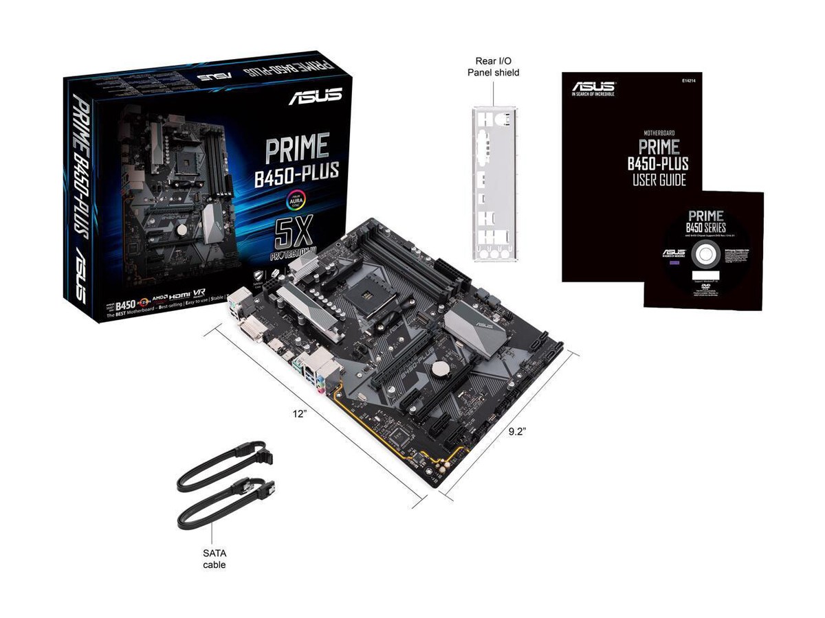 ASUS Prime B450 Plus AMD Am4 DDR4 ATX Motherboard for sale online