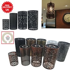 METAL DRUM CAGE LAMP SHADE HANGING PENDANT LIGHT SHADE CEILING EASY FIT B22/E27
