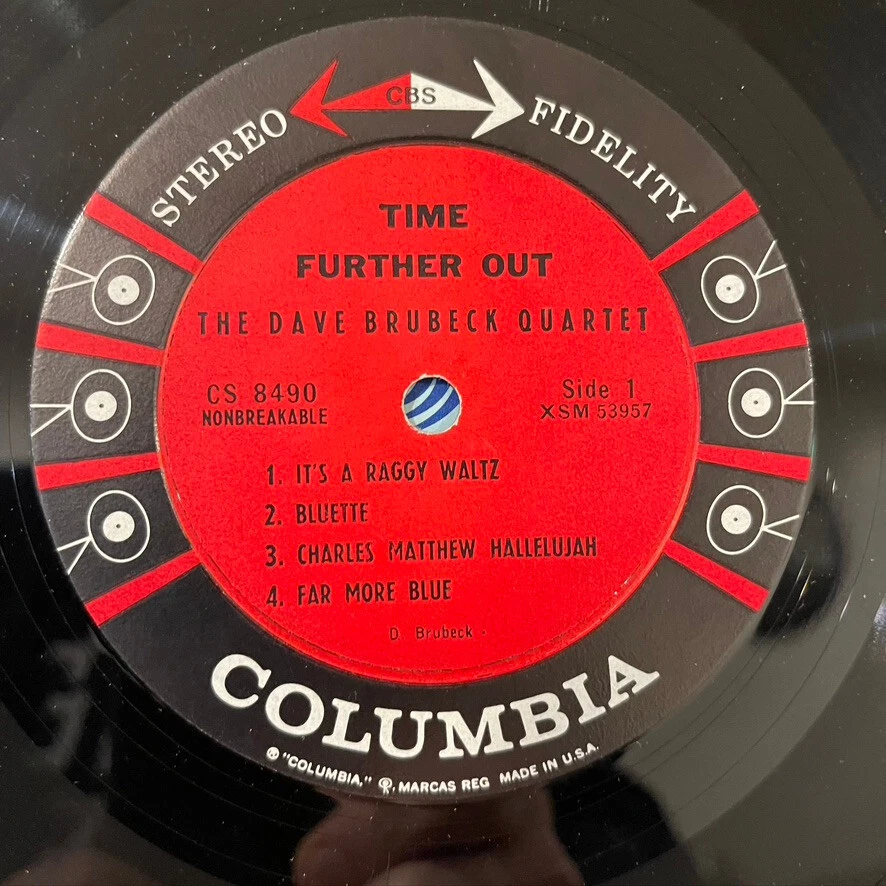 Dave Brubeck квартет время дальше вне виниловая пластинка Columbia CS 8490 1-й пресс 6 глаз - Изображение 3 из 4