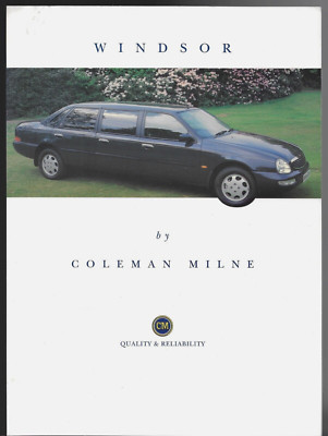 Coleman Milne Windsor Limousine Mitte 1990er UK Einzelblatt Prospekt Ford Scorpio