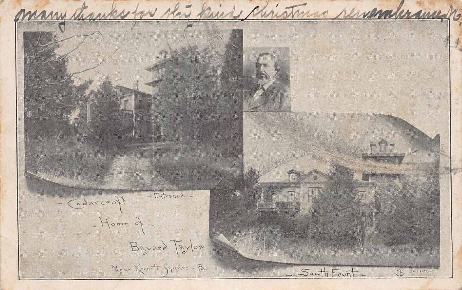 J75/ Kennett Square Pennsylvania Postcard c1904 Bayard Taylor Home  125