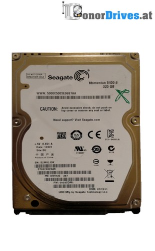 Seagate ST9320325AS - 320GB - SATA - 9HH13E-287- PCB 100536286 Rev. E*