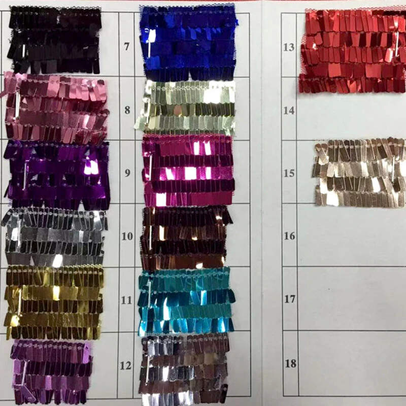 Bling Glitter Shiny Rectangle Sequin Fabric for Dress Stage Party Background - Image 3 of 4