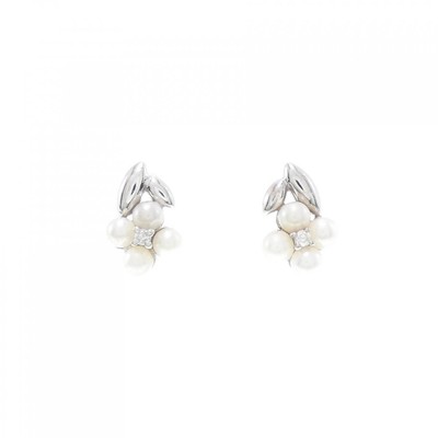 Authentic K18WG Akoya Pearl Earrings #260-007-056-3436 | eBay