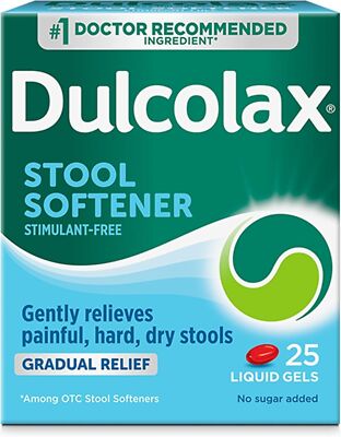SM Dulcolax Stool Softener Laxative Constipation Relief 25 Liquid Gel Capsules