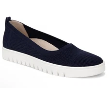 Vionic Uptown Skimmer Knit Womens 5 Navy Blue Arch Support New