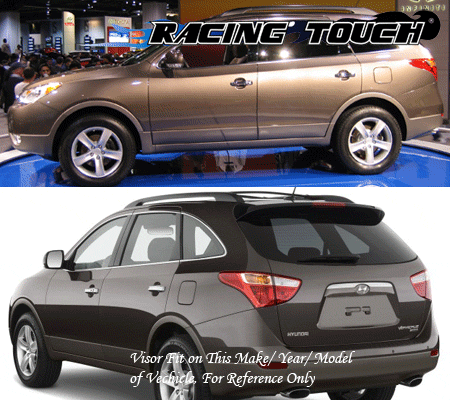 For Hyundai Veracruz 07-12 Ash Grey Out-Channel Window Visor Sun Guard 4pcs - Picture 7 of 7