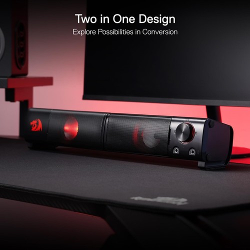 Redragon GS550 PC Gaming Speakers, 2.0 Channel Desktop Computer Sound Bar with C - Picture 5 of 8