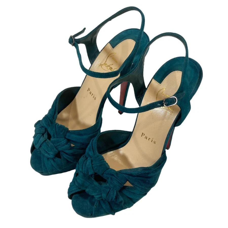 CHRISTIAN LOUBOUTIN Heel Pumps Green Size 37.5 Heel height 14cm