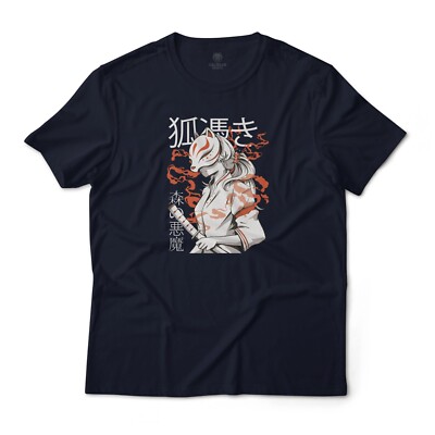 Anime Kitsune Mask Warrior Girl Aesthetic Graphic T-Shirt Unisex 100% Cotton Tee