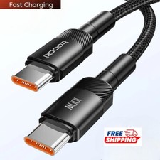 Type C to Type C Cable PD 60W Fast Charger Braided Long USB Lead LED For Samsung