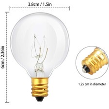 G40 Globe Replacement Bulbs:7 Watt Bulbs for String Lights Candelabra Screw Base