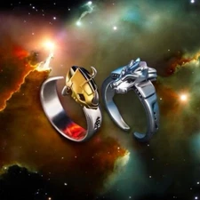 Digimon Omnimon Anime Rings Set Of 2 - Metalgarurumon & Wargreymon - Adjustable