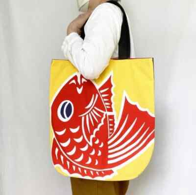 Japanese culture Tairyo-bata Big-catch flag Tote bag Colorful and fun bags #082