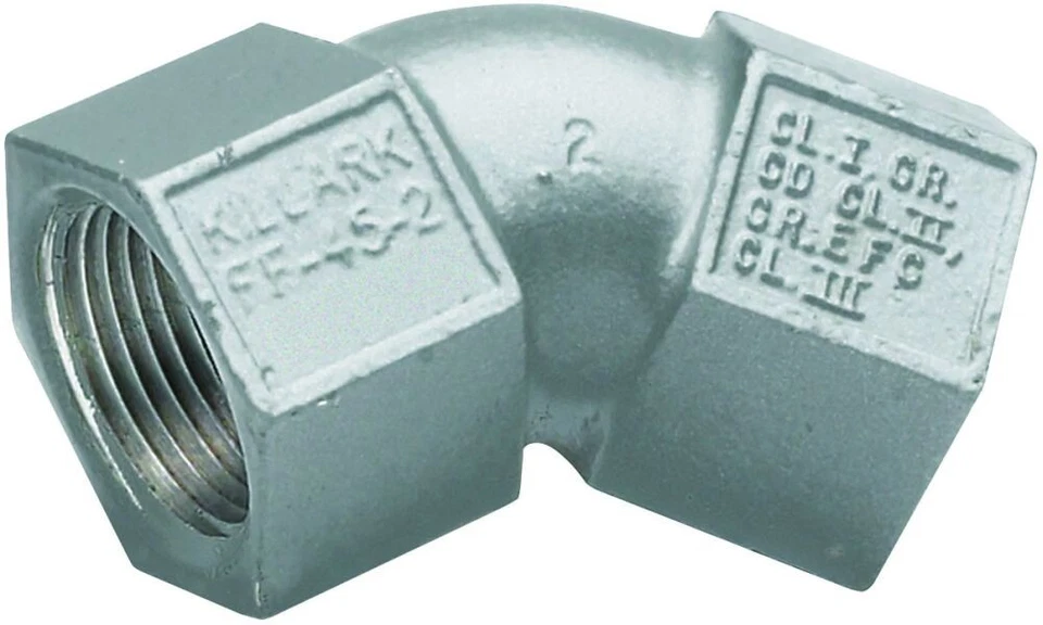 KILLARK ELECTRIC MANUFACTURING CO. Killark FF-45-1, 1/2", Aluminum, 45D, Female, Rigid Conduit Elbow, 1pc