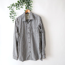 Eddie Bauer Men's Travex Gray Plaid Button Front Collared Long Sleeve Shirt TL