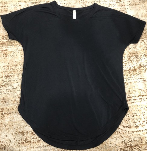 Lucy Activewear T-Shirt Women’s Rounded Hem Oversized Black Athletic Medium - Picture 3 of 8