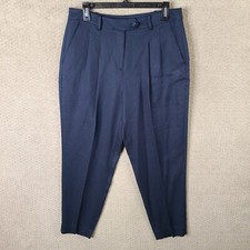 Brooks Brothers Pants Womens 6 Blue Viscose Trouser Tapered Pleated Dress Career