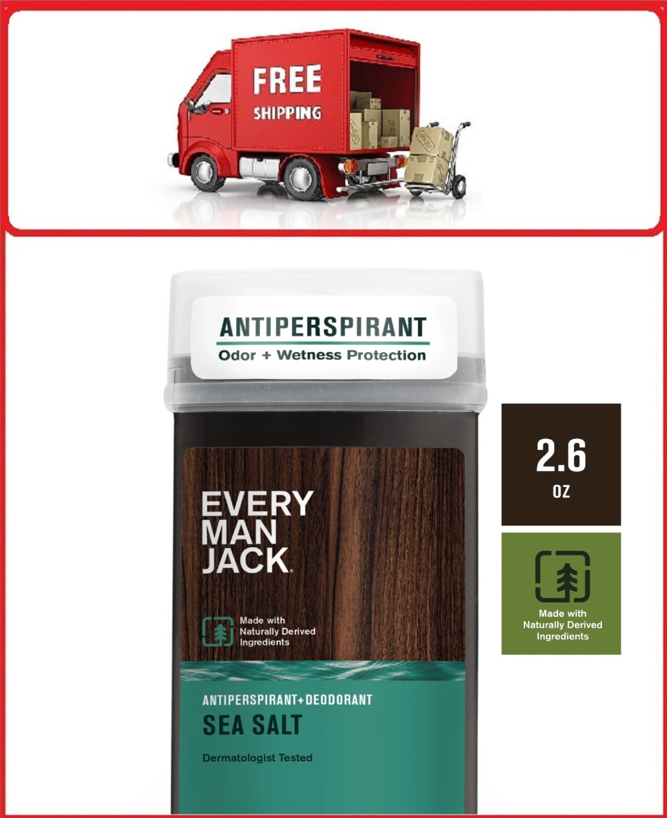 Every Man Jack Sea Salt Mens Antiperspirant Deodorant 2.6oz eBay