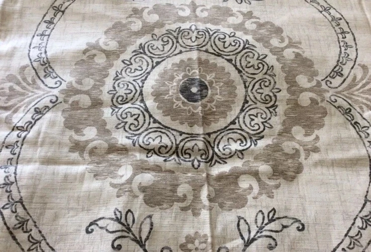 Envogue CURTAINS 40X85 Tabtop/rod Medallion Beige Grey 5 panels! - Image 2 of 4